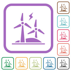 Poster - Wind energy simple icons