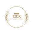 Thank you 100k followers card on white background	