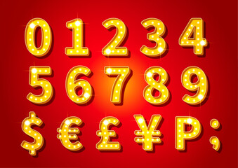 Wall Mural - golden flashy numbers logo design