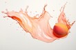 red liquid splash, peach