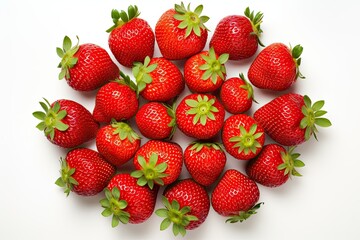 Canvas Print - strawberries on a white background