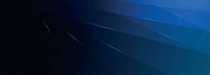 Modern dark blue banner background with geometric diagonal overlay and glowing lines eps 10
