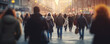 © Michal - Crowd of people walking on busy street city in motion blur.