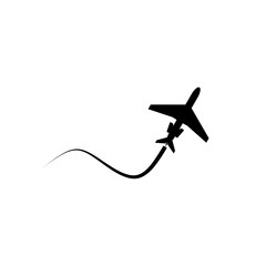 Sticker - Airplane flight icon isolated on white background