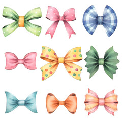 Sticker - Watercolour  Bows Clipart 