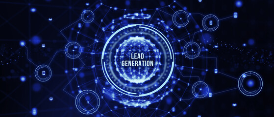 Wall Mural - Lead Generation. Finding and identifying customers for your business products or services. Finance concept. 3d illustration