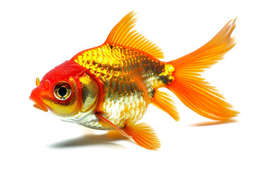 Wall Mural - goldfish isolated on white background