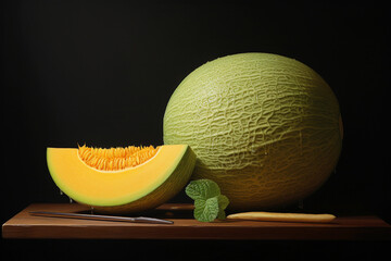 Canvas Print - Cut melon on the table