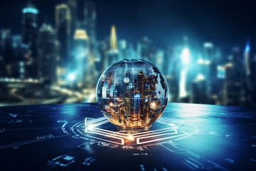Poster - The concept of the digital world and technology.