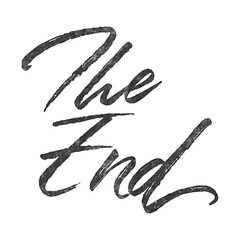 Poster - The End written in brush script font with marker ink effect isolated on transparent background