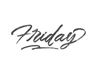 Poster - Weekday Friday written in brush script font with marker ink effect isolated on transparent background