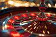 rotating roulette in a casino close-up, blurred background