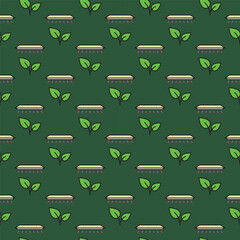 Sticker - Plants under Grow Light line seamless pattern. Indoor Plant Growing background