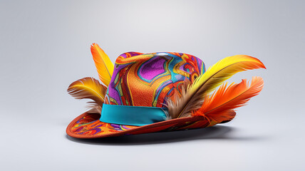 Wall Mural - colorful hat on white background.