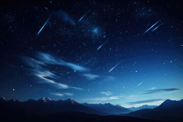 Wall Mural - a wide shot of the night sky, filled with stars, the milky way, and the occasional shooting star