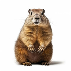 Wall Mural - Groundhog isolated on white background