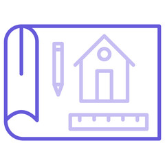 Wall Mural - House Plan Icon of Real Estate iconset.