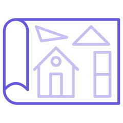 Poster - House Plan Icon of Real Estate iconset.