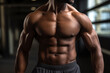 © Nomad_Soul - Perfect bodybuilders abdominal muscles with strong chest closeup. Generative AI