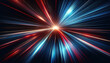 © Nisit - abstract light streaks in red and blue of rapid movement towards