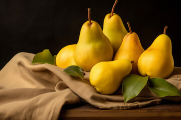 Wall Mural - Still life of ripe pears. Generative AI