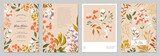 Fototapeta Kwiaty - Floral art templates. For wedding invitation, birthday and Mothers Day cards, flyer, poster, banner, brochure, menu, email header, post in social networks, advertising, events and page cover.