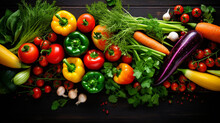 Food Background With Assortment Of Fresh Organic Vegetable