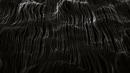 Poster - Minimal Design Waving Mesh Lines BackgroundMinimal Design Waving Mesh Lines Background/ 4k motion graphics of an abstract fractal organic mesh surface with particles lines slowly waving