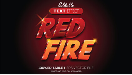 Poster - editable text effect red fire theme