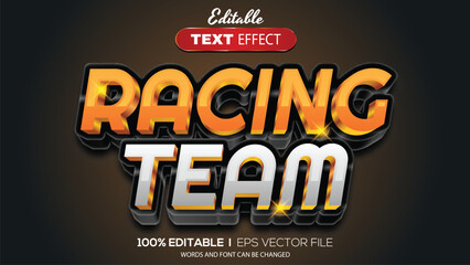 Wall Mural - editable text effect racing team theme