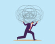 © Ishan - Burden, obligation to pay off, heavy stress problem or difficulty, work pressure thinking to make decision, overload duty or overthinking concept