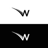 Fototapeta  - W letter logo, Letter W logo, W letter icon Design with black background. Luxury W letter 