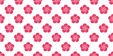 Aufkleber - A simple pattern with Japanese plum. Vector. For printing, textiles, cups, notepads, clothing, packaging, seamless materials.