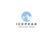 Ice Peak Mount Stone mountain adventure logo design. Minimalist mount ice peak logo