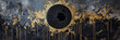 close up of a rusty mural of solar eclipse 