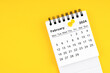 February 2024 Monthly desk calendar for 2024 year with thumbtack.