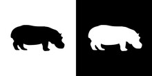 Hippopotamus Silhouette Icon. Animal Icon. Black Animal Icon. Silhouette