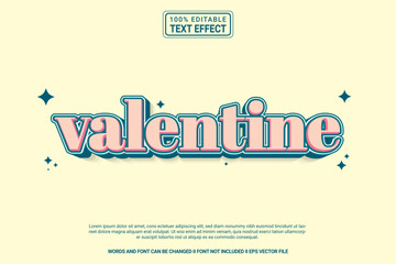 Aufkleber - Editable text effect Valentine 3d cartoon template style modern premium vector