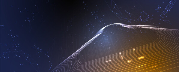 Modern cloud technology. Integrated digital web concept background