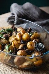 Poster - Baked potatoes with mushrooms and onions