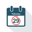 29 february in the leap year calendar vector illustration