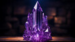 Majestic Amethyst Crystal Displayed on Luxurious Royal Purple Background