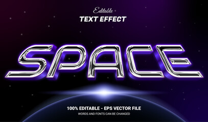Wall Mural - space 3d style editable text effect