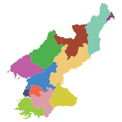 Wall Mural - North Korea map. Map of North Korea in administrative provinces