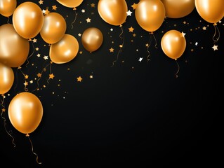 Canvas Print - golden party balloons