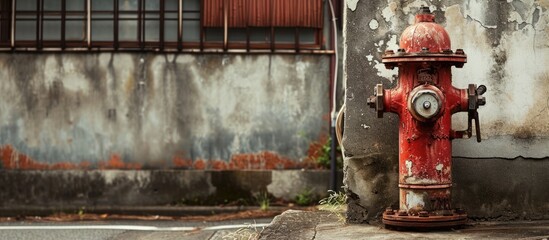 Poster - Japan Fujikawaguchiko vintage street fire hydrant Translation Reversible type fire hydrant. with copy space image. Place for adding text or design