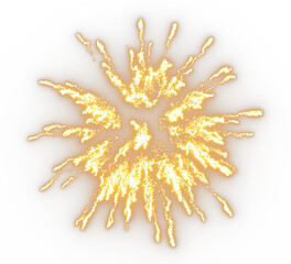 Poster - Elegance golden fireworks glitter exploding cut out on transparent backgrounds 3d rendering png