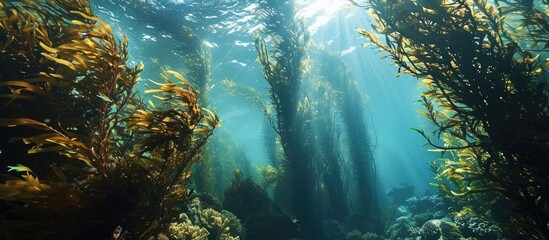 Aufkleber - Kelp forest of Anacapa Island Channel Islands National Park. with copy space image. Place for adding text or design