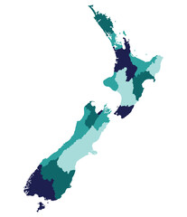 Wall Mural - New Zealand map. Map of New Zealand in administrative provinces