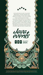 Wall Mural - javanese event poster idea with vintage border design idea